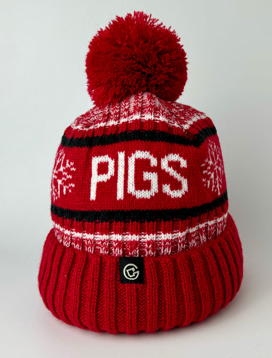 PIGS snowflake beanie